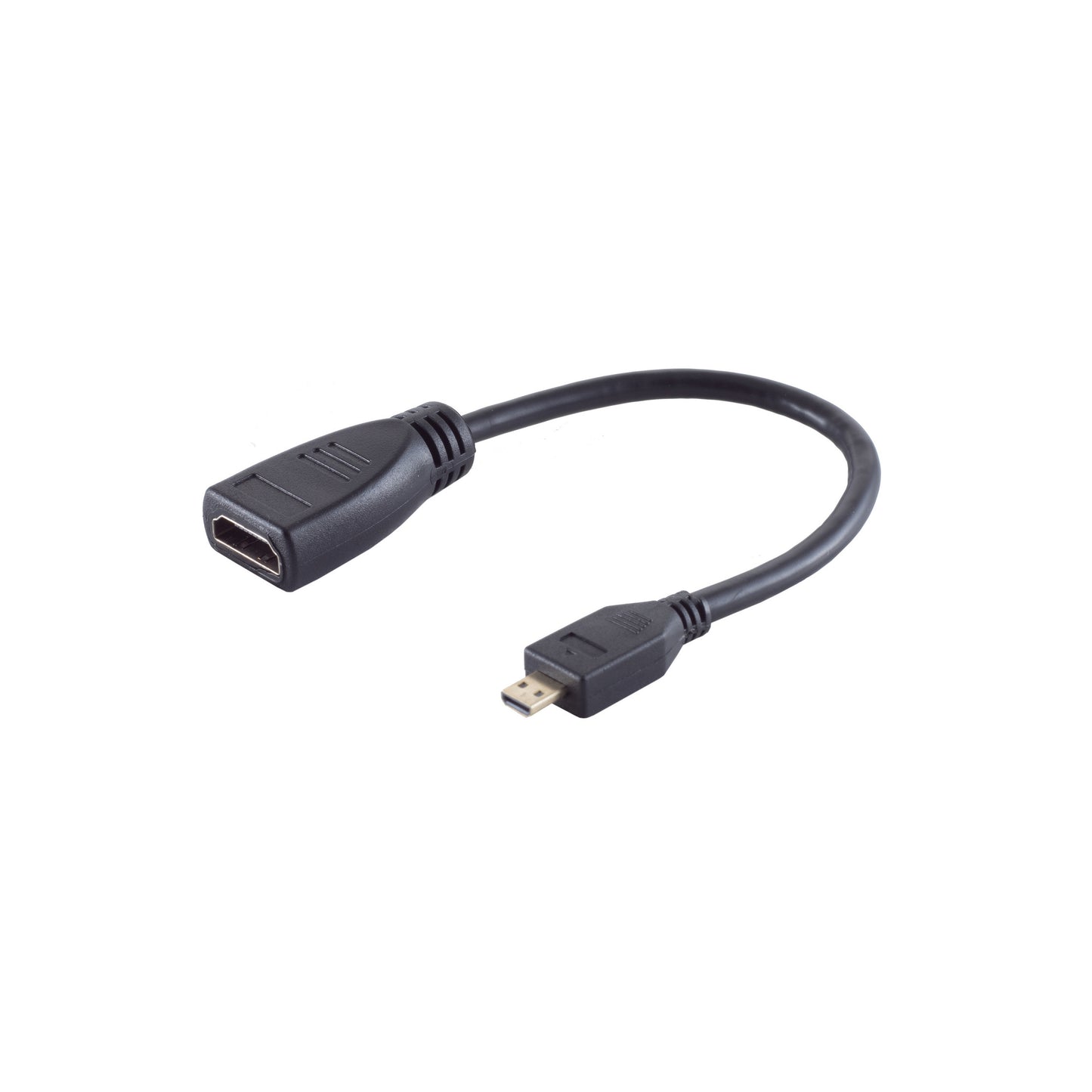 elements HDMI -> Micro HDMI Adapter 25cm vergoldet schwarz