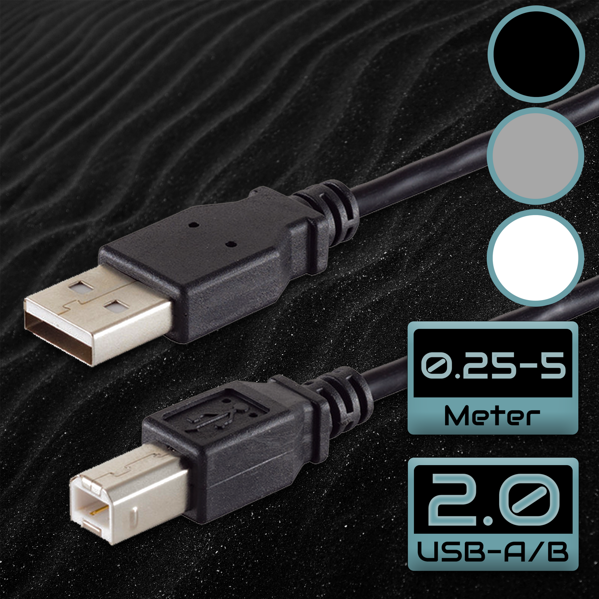 elements USB 2.0 A/B Kabel für Drucker, Scanner uvm. – KabelKevin